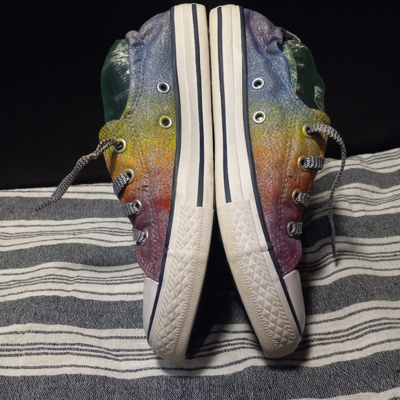 One of a kind Rainbow Converse, sparkling rainbow Converse shore shoes s… - Picture 6 of 13
